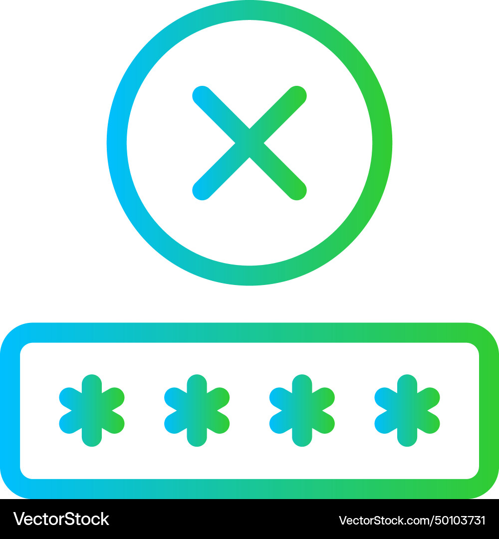 Wrong password lock security icon with blue Vector Image