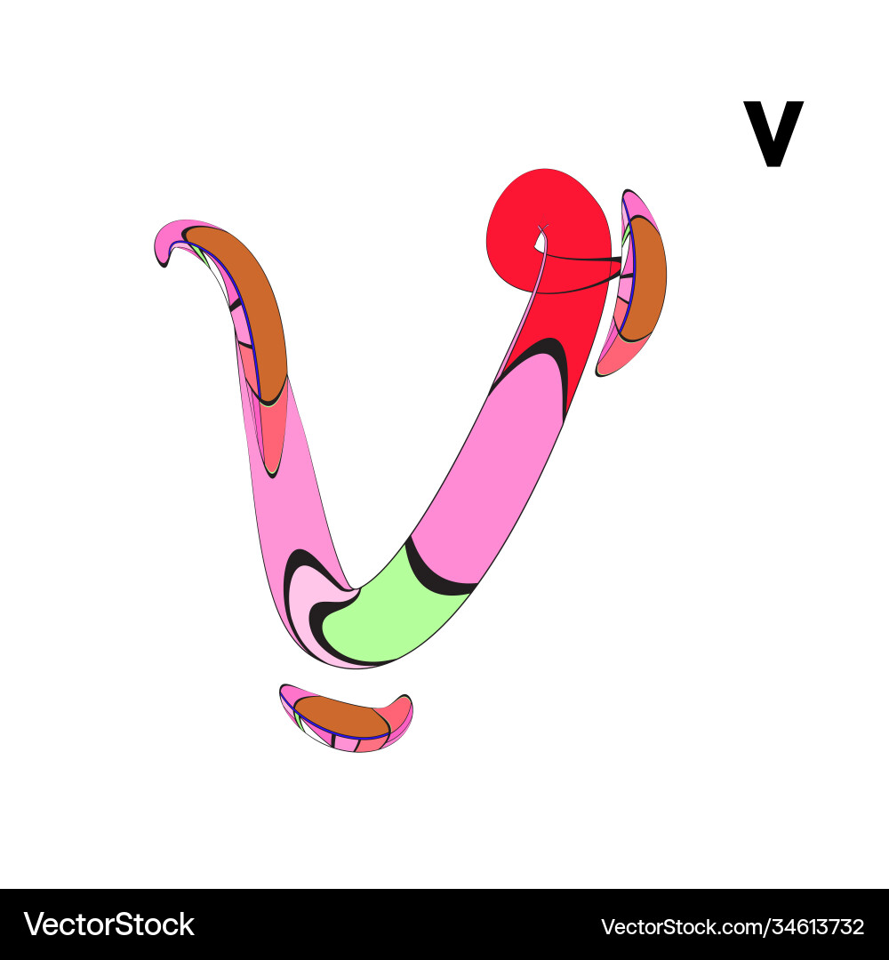 Alphabet typography logo letter with cartoon Vector Image