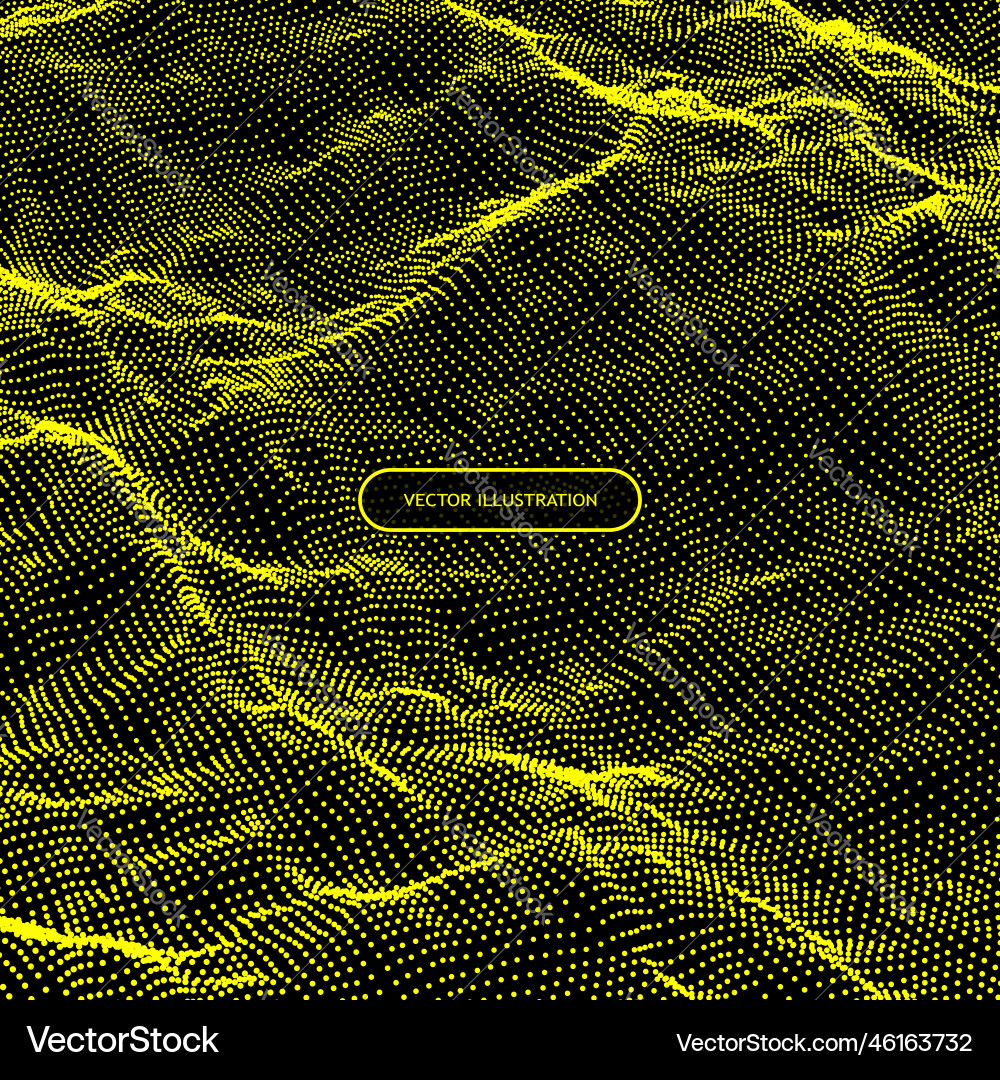 Array with dynamic particles yellow abstract Vector Image