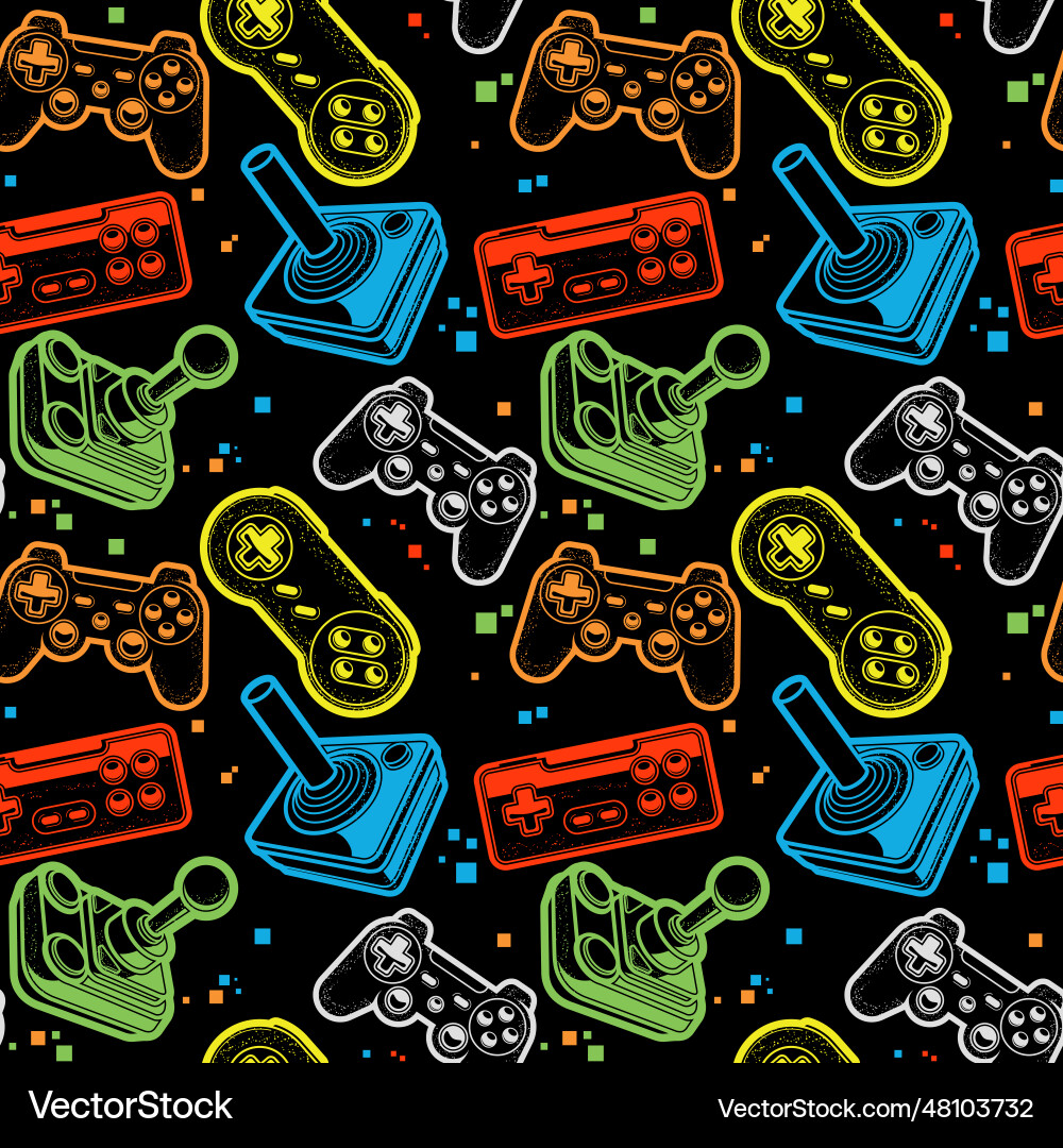 Bright Joystick Pattern Vector Image