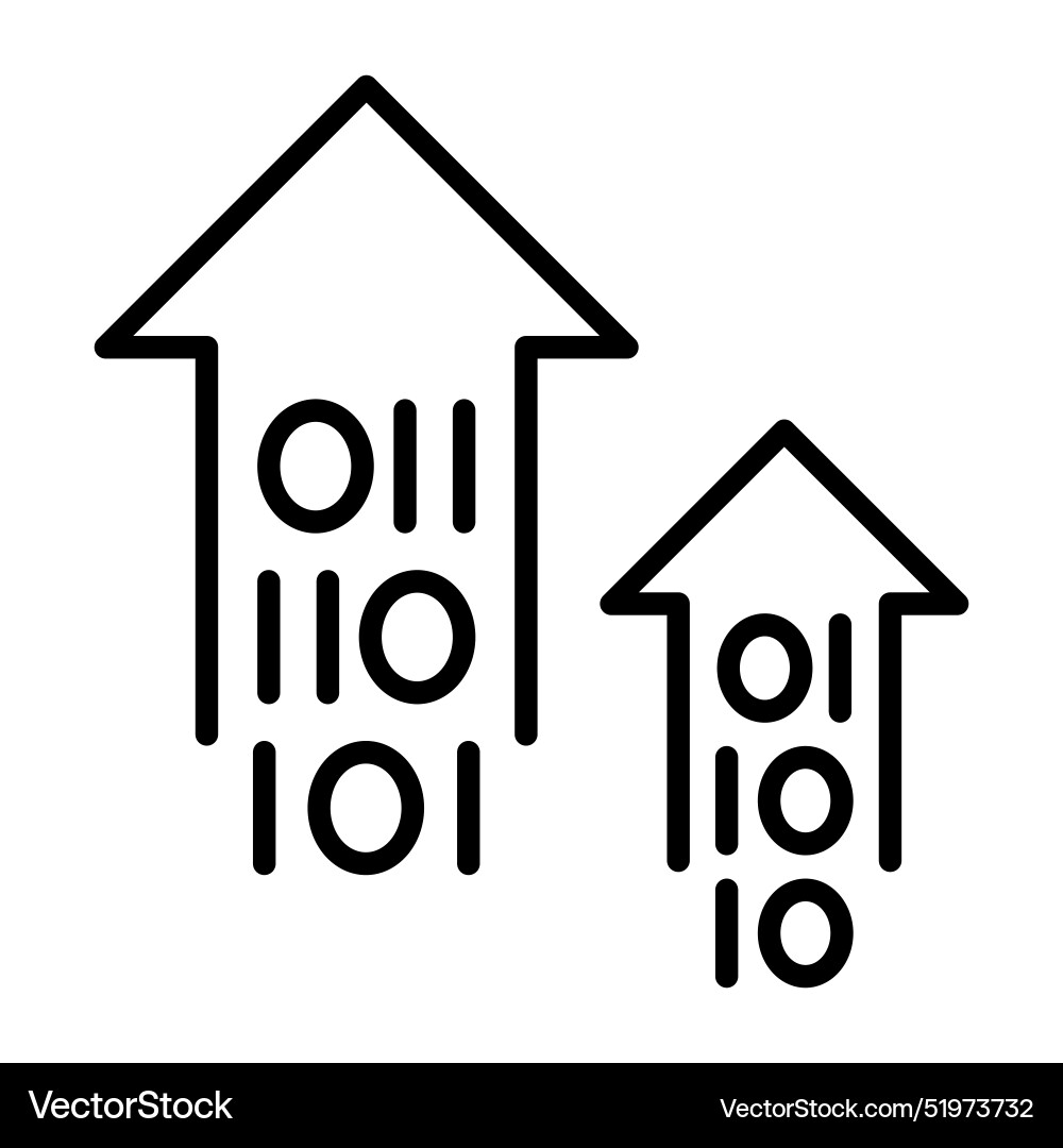 Data transfer icon in thin line style graphic Vector Image
