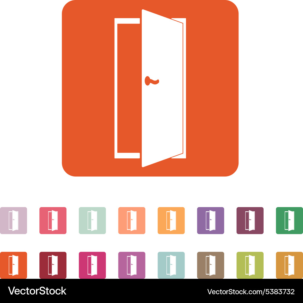Door Exit Login Icon - Flat Style Vector Image
