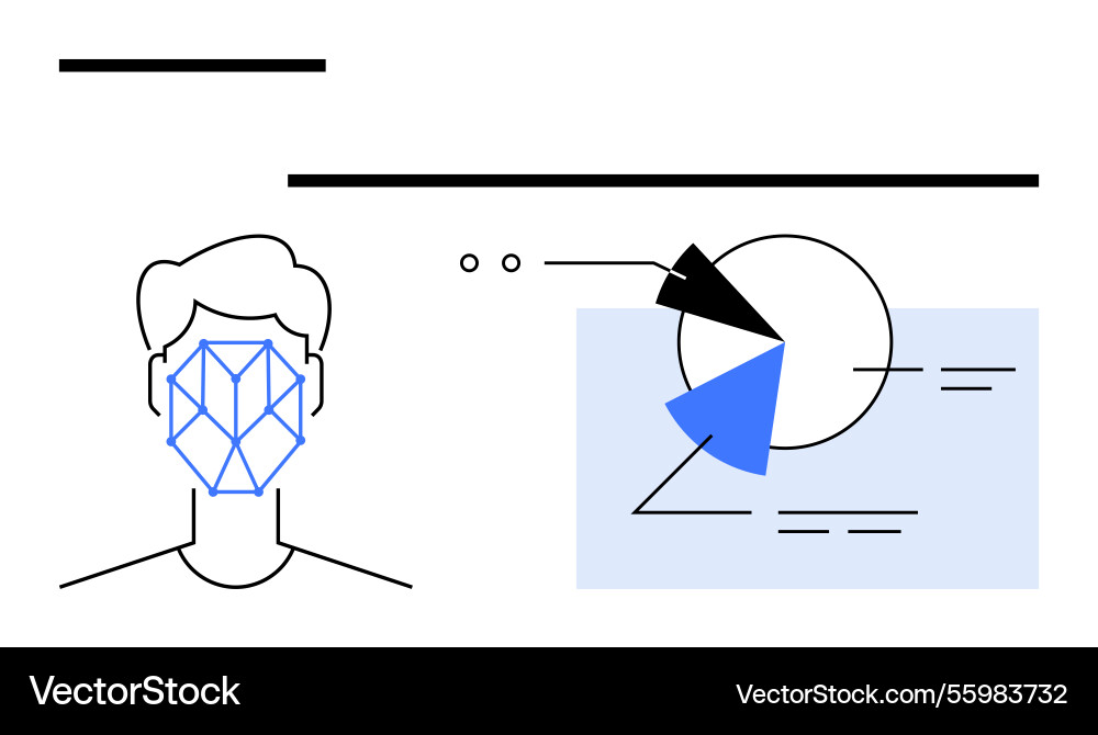 Facial recognition and data analysis Facial recognition and data analysis vector image