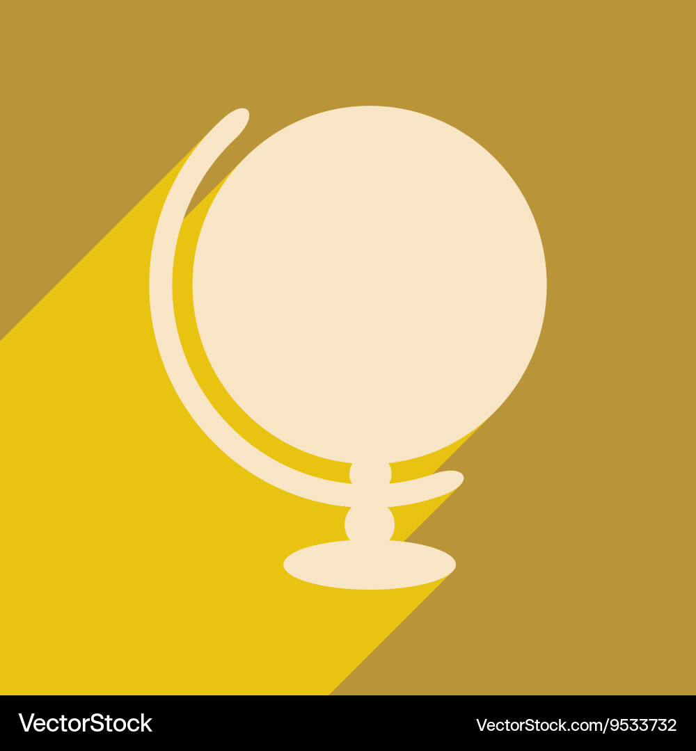 Flat with shadow icon and mobile application globe vector image