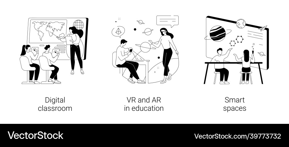 Interactive learning abstract concept Interactive learning abstract concept vector image