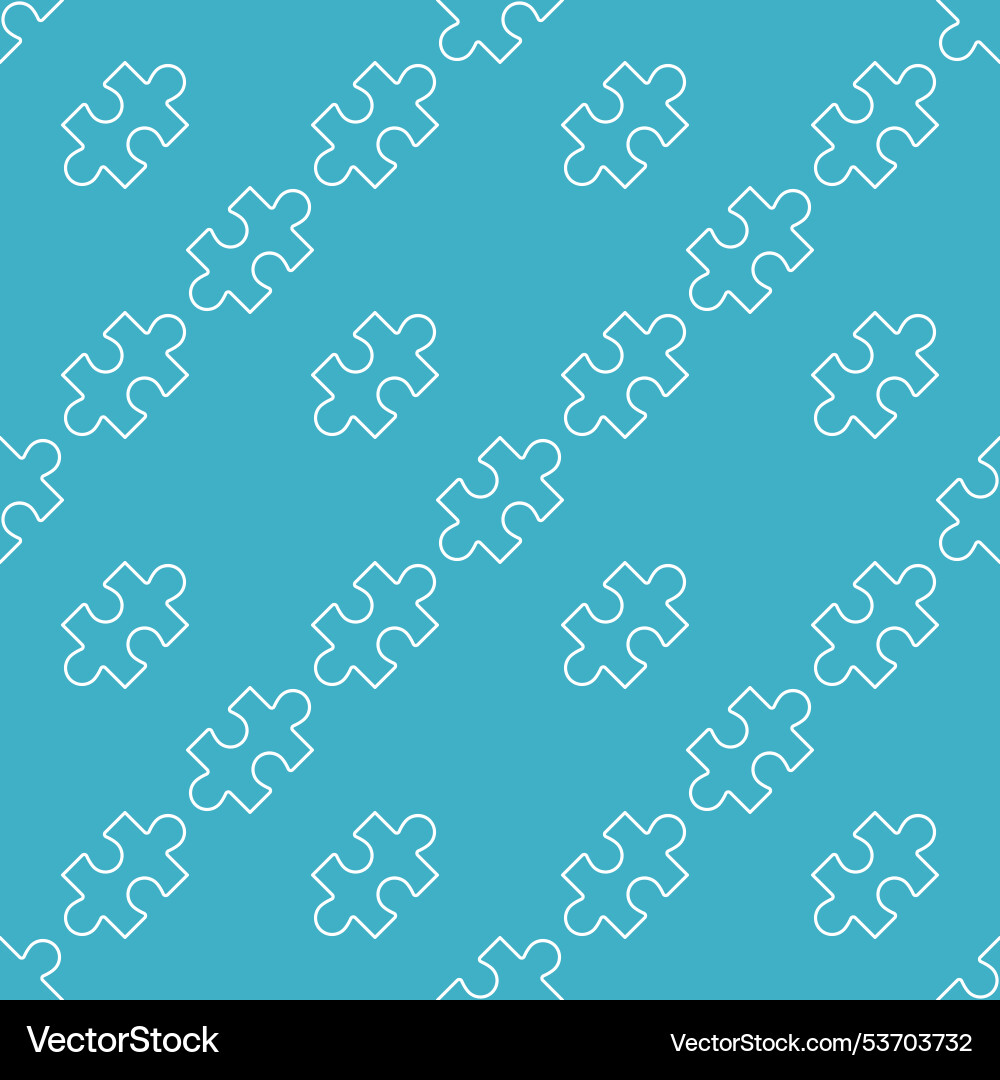 Jigsaw puzzle element minimal seamless pattern Jigsaw puzzle element minimal seamless pattern vector image