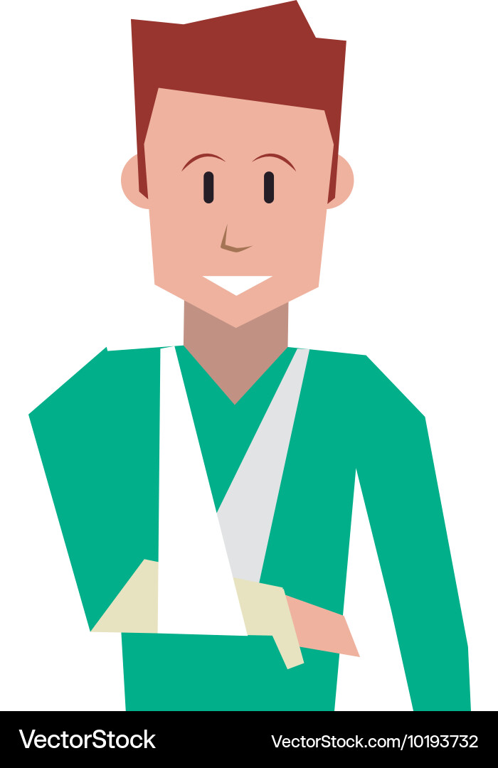 Man with broken arm icon vector image