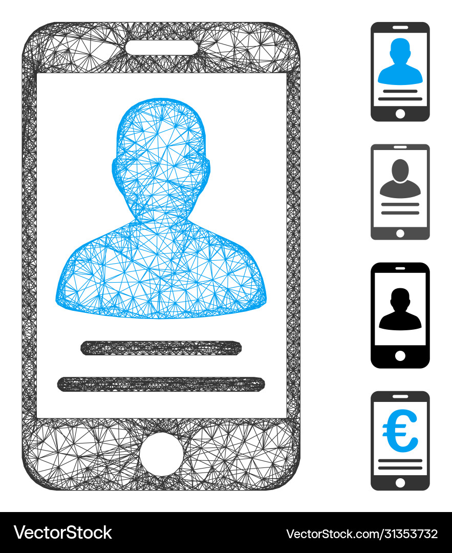 Mobile account web mesh Mobile account web mesh vector image