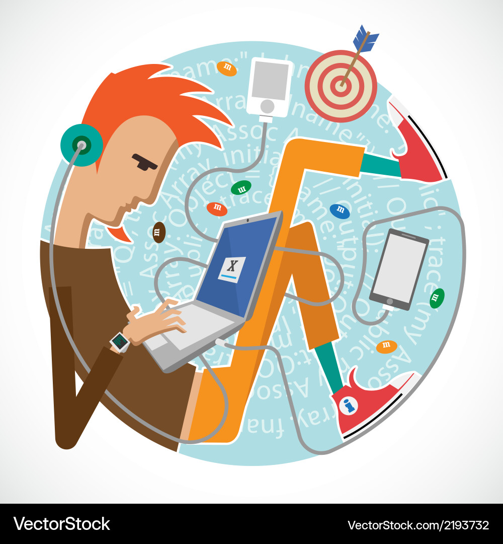 Modern Programmer at Work Vector Image