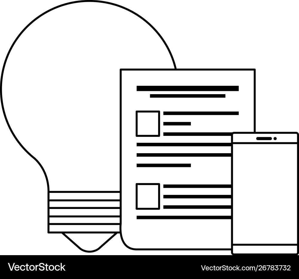 Paper document file with bulb light vector image
