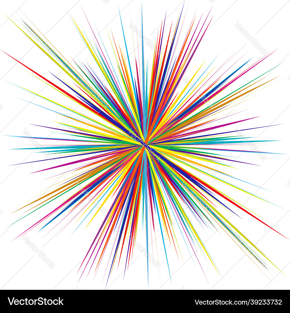 Radial radiating dynamic rays beams lines Vector Image