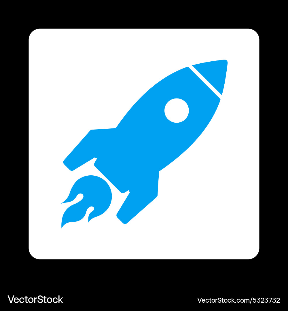 Rocket launch icon from commerce buttons overcolor vector image