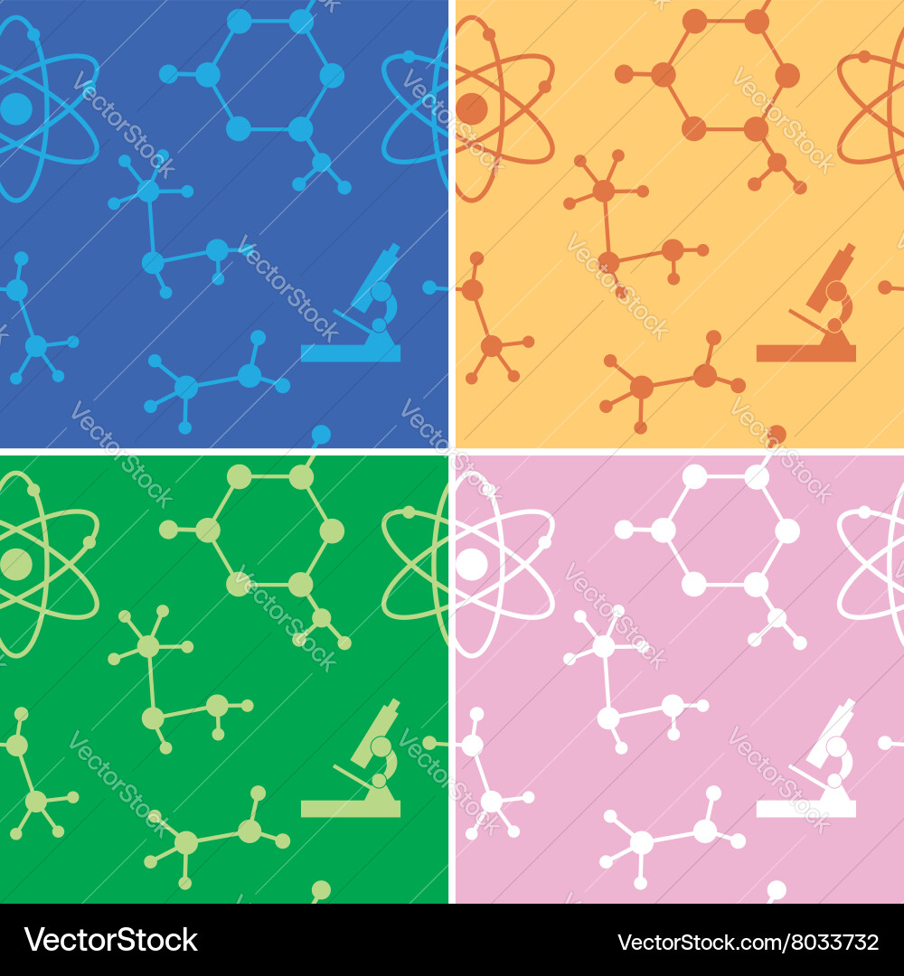 Seamless patterns - molecules set vector image