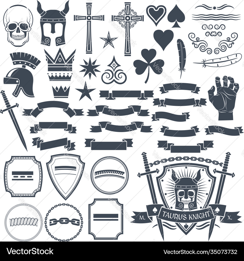 Set to create a retro logos use an example Set to create a retro logos use an example vector image