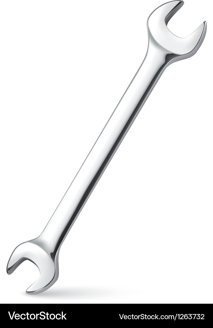 Silver Wrench Vector Image