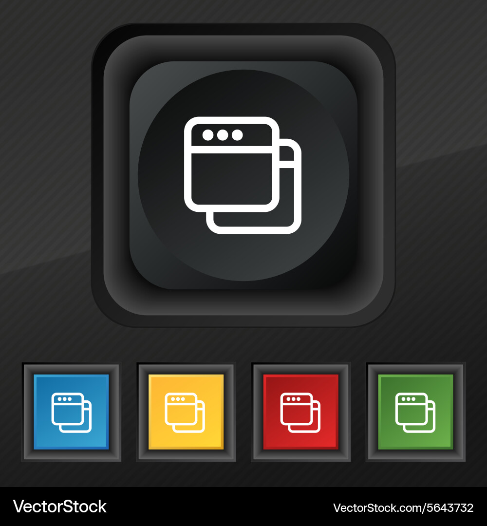 Simple browser window icon symbol set of five vector image