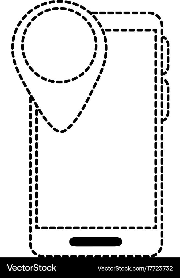 Smartphone device with pointer location Vector Image