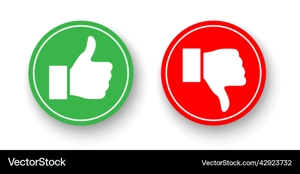 Thumbs Up & Down Icons Lizenzfreies Vektorbild