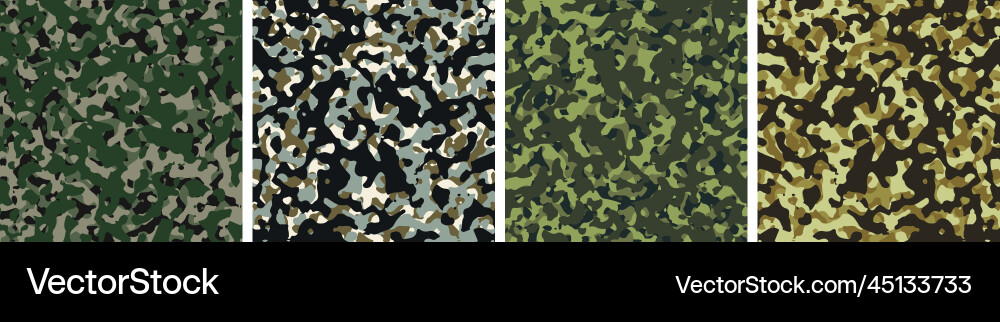 4 camouflage background set pattern design army 4 camouflage background set pattern design army vector image
