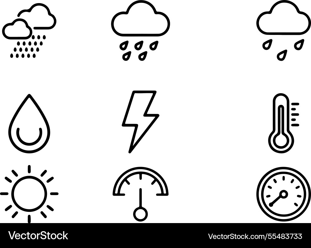 A set of editable stroke outline icon Vector Image