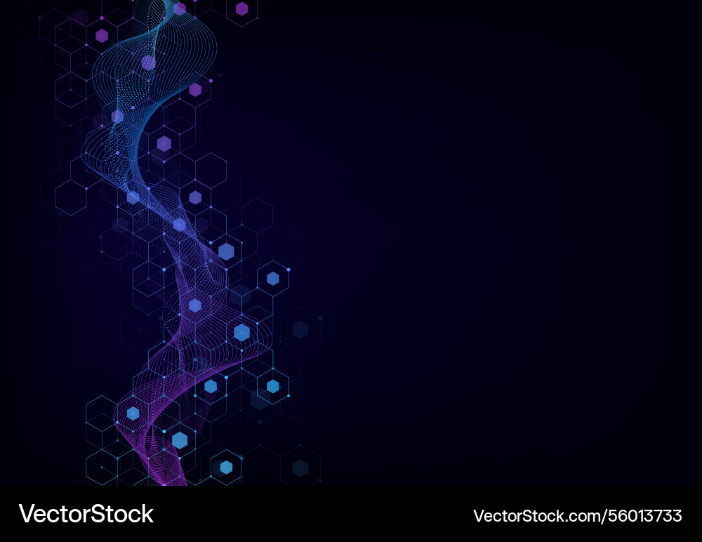 Abstract hexagonal molecular structures Vector Image