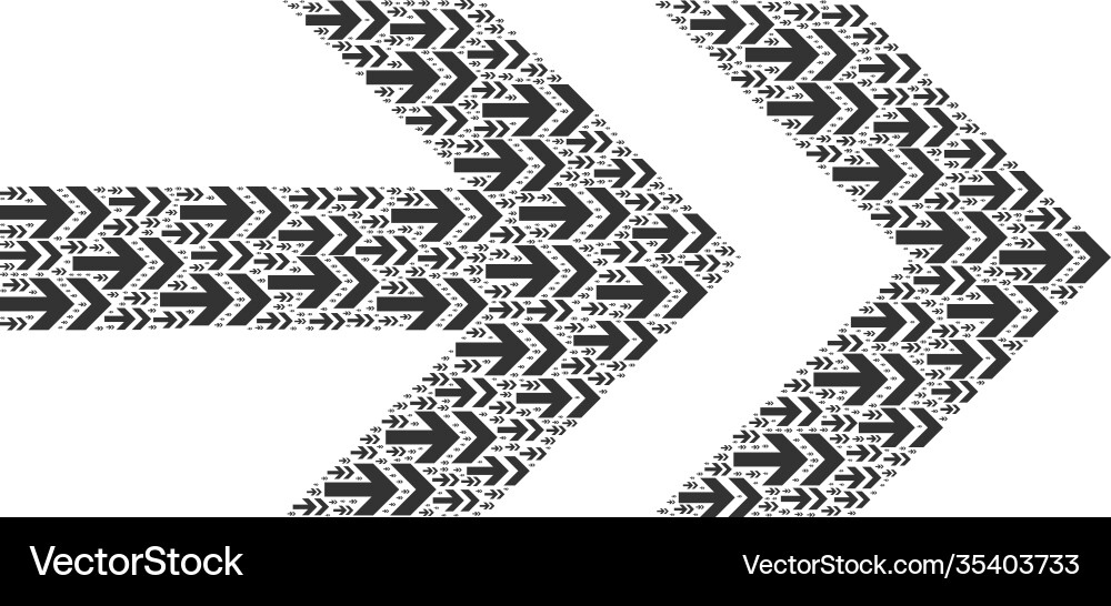 Arrow right recursive composition itself items Arrow right recursive composition itself items vector image