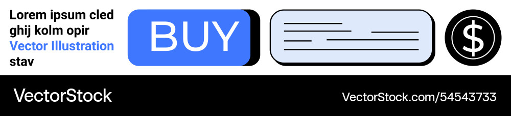 Blue buy button with horizontal lines text block Blue buy button with horizontal lines text block Vector Image