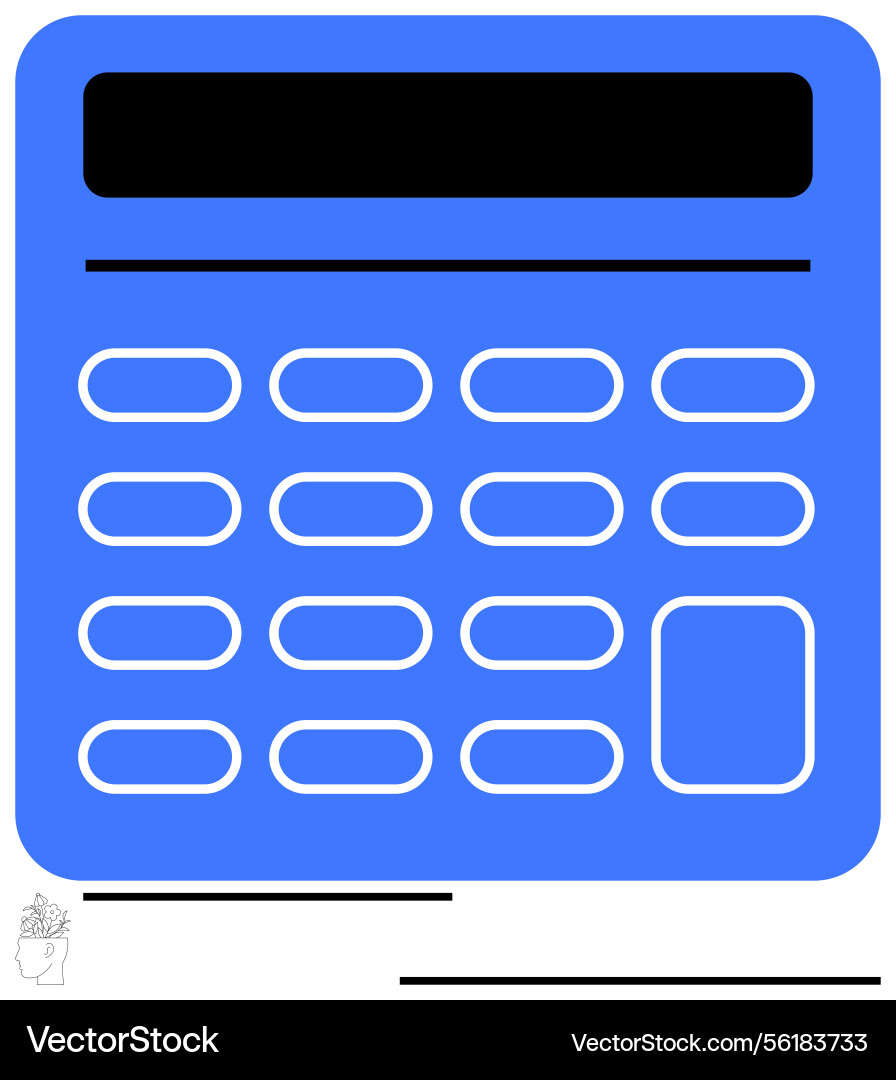 Blue calculator with digital screen and keypad Blue calculator with digital screen and keypad vector image