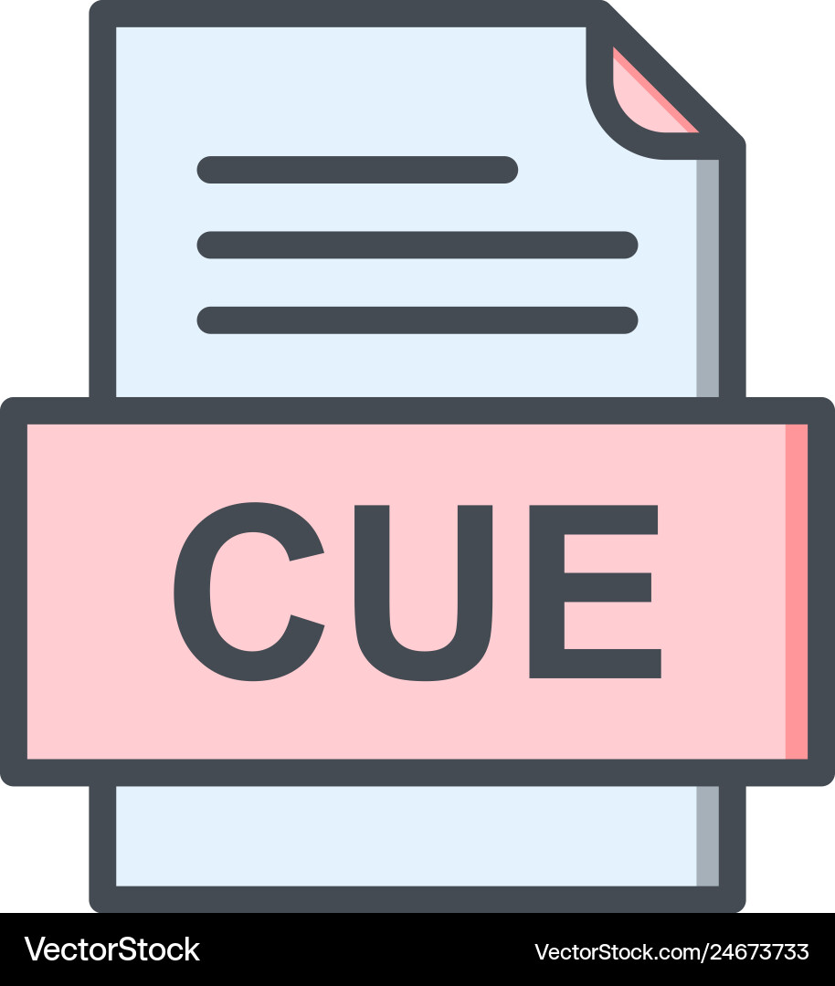 Cue file document icon vector image