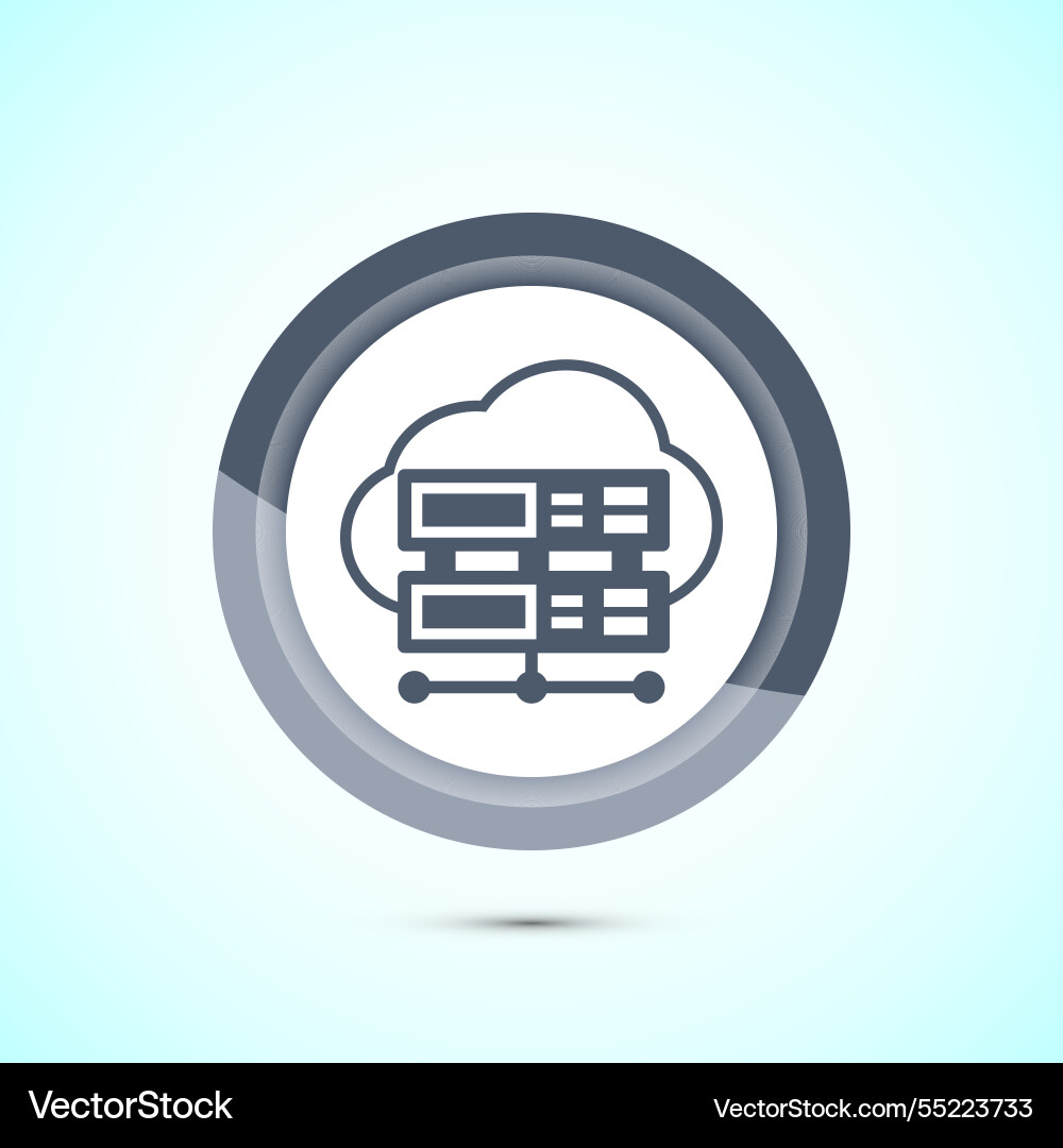 Data center icon design computer server Data center icon design computer server vector image
