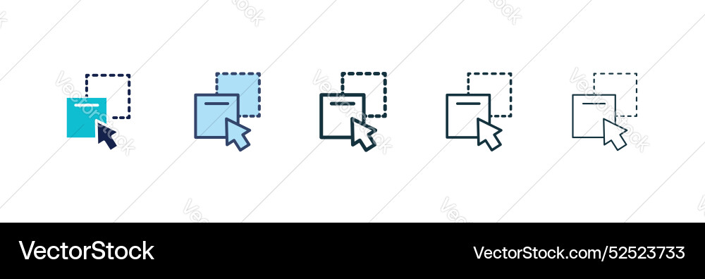 Drag and Drop Icon Set - Minimalist vector image