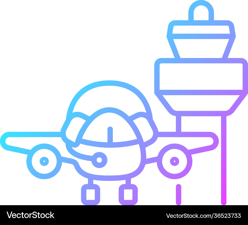 Flight dispatch gradient linear icon vector image
