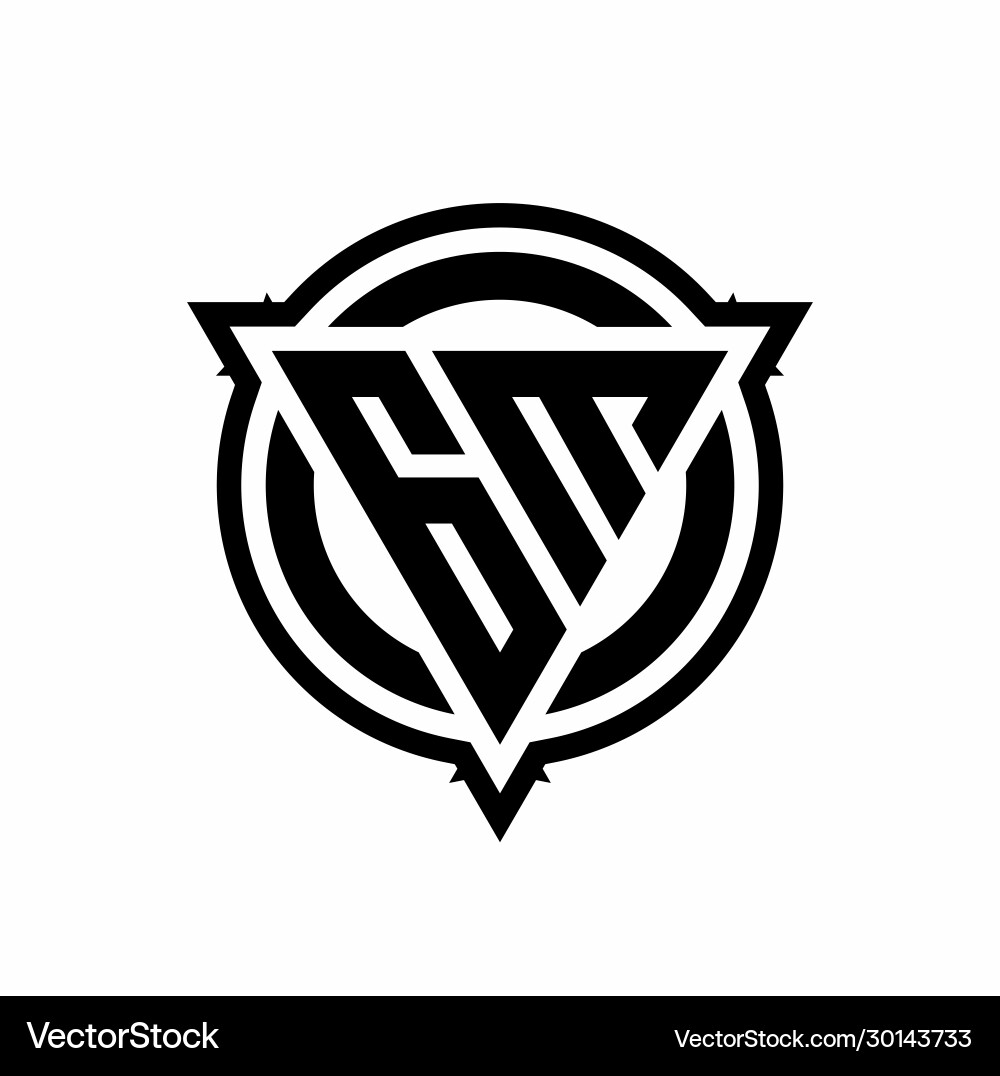 Gm logo with triangle shape and circle Vector Image