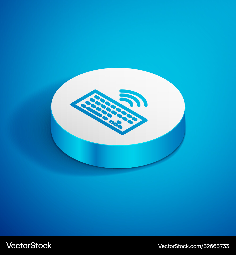 Isometric line wireless computer keyboard icon Isometric line wireless computer keyboard icon vector image