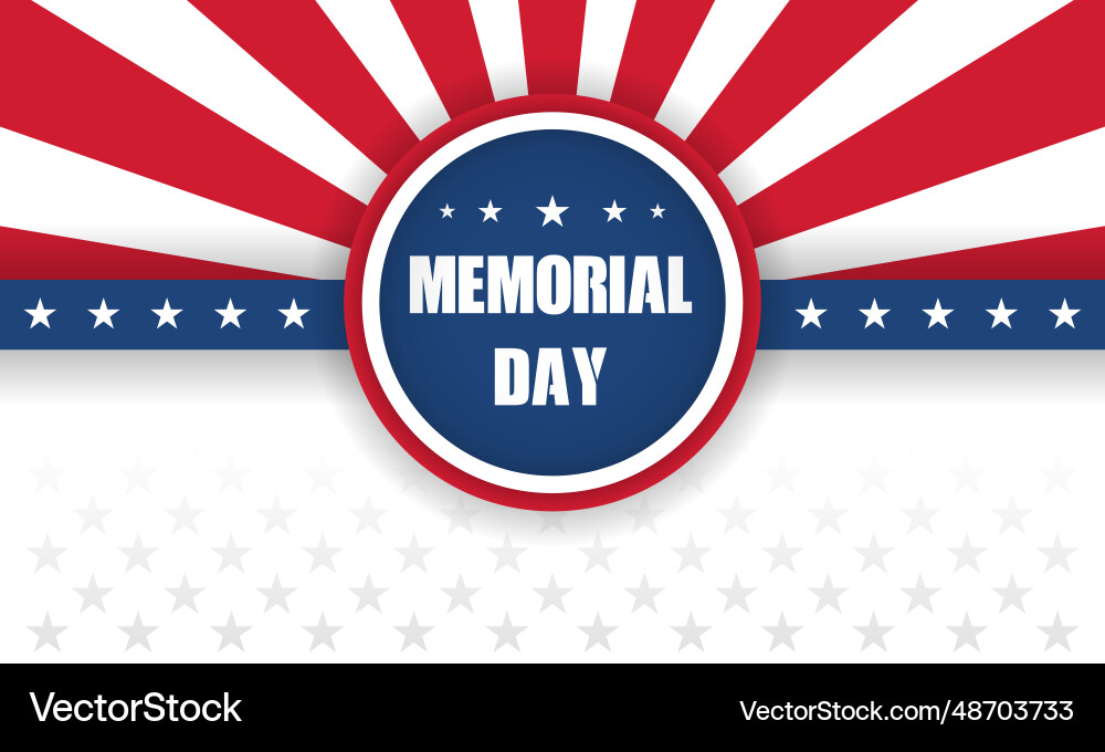 Memorial day background design honoring all who Vector Image