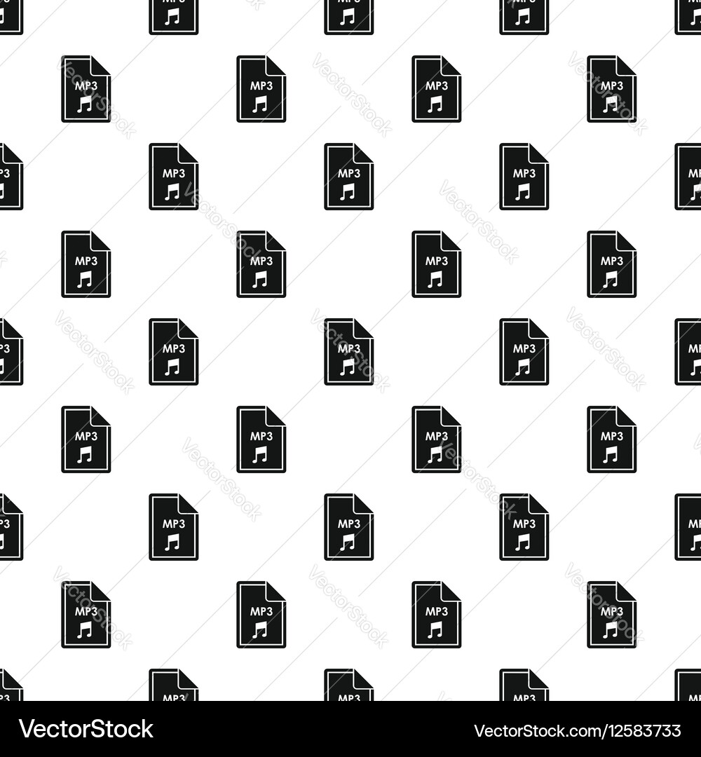 Mp3 audio file extension pattern simple style vector image