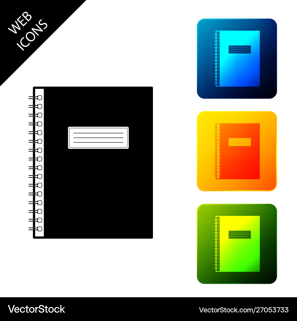 Notebook icon isolated spiral notepad Notebook icon isolated spiral notepad vector image