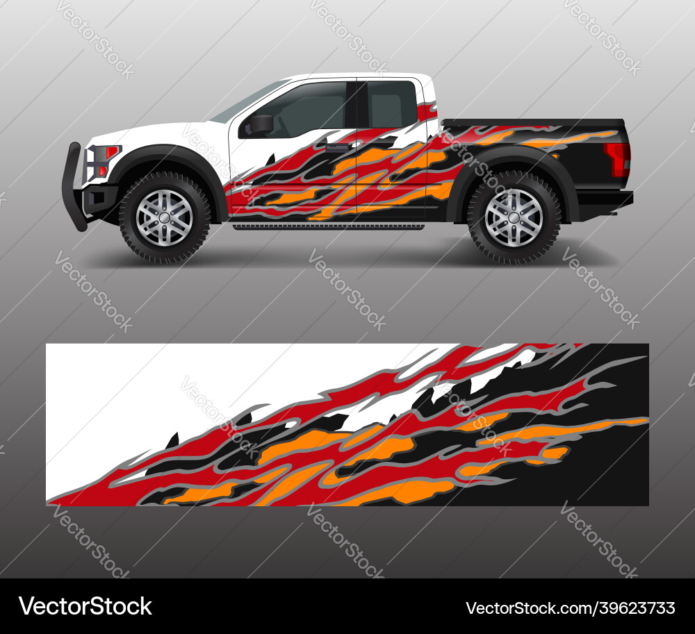 Offroad Rally Race Car Wrap Vector Image