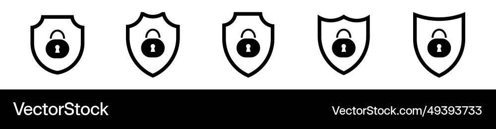Padlock shield encryption icon lock closed symbol Vector Image