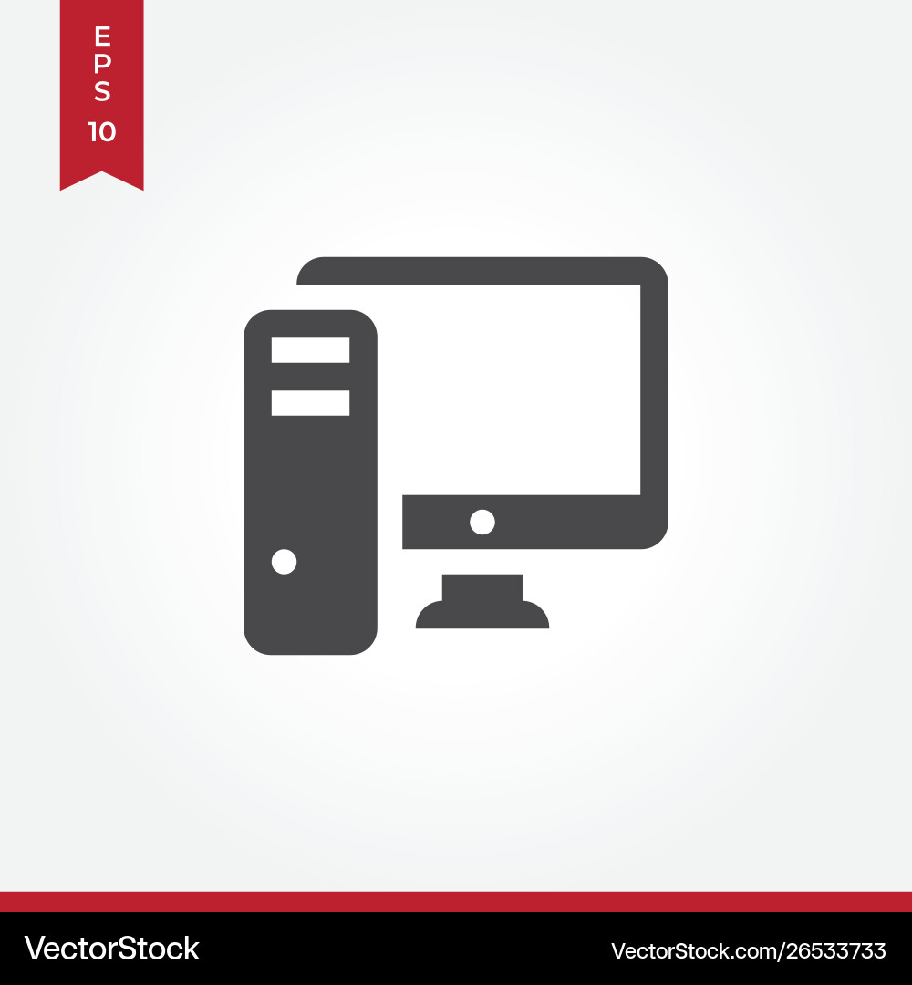Pc computer icon in modern style for web site Pc computer icon in modern style for web site vector image