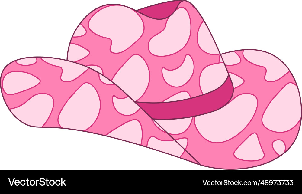 Pink cowgirl hat with cow print wild west fashion Vector Image