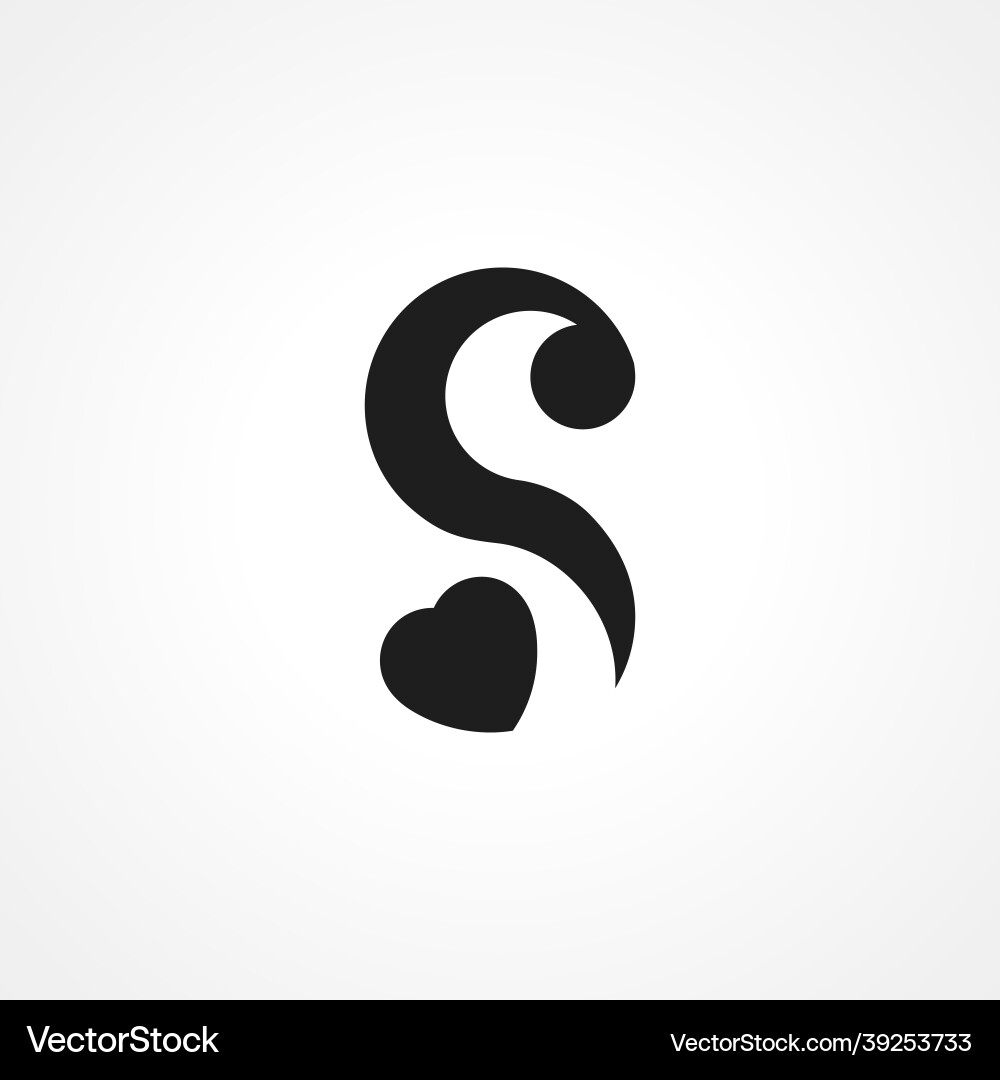 S Buchstaben Logo Design mit Herz S Buchstaben Logo Design mit Herz vektorbild