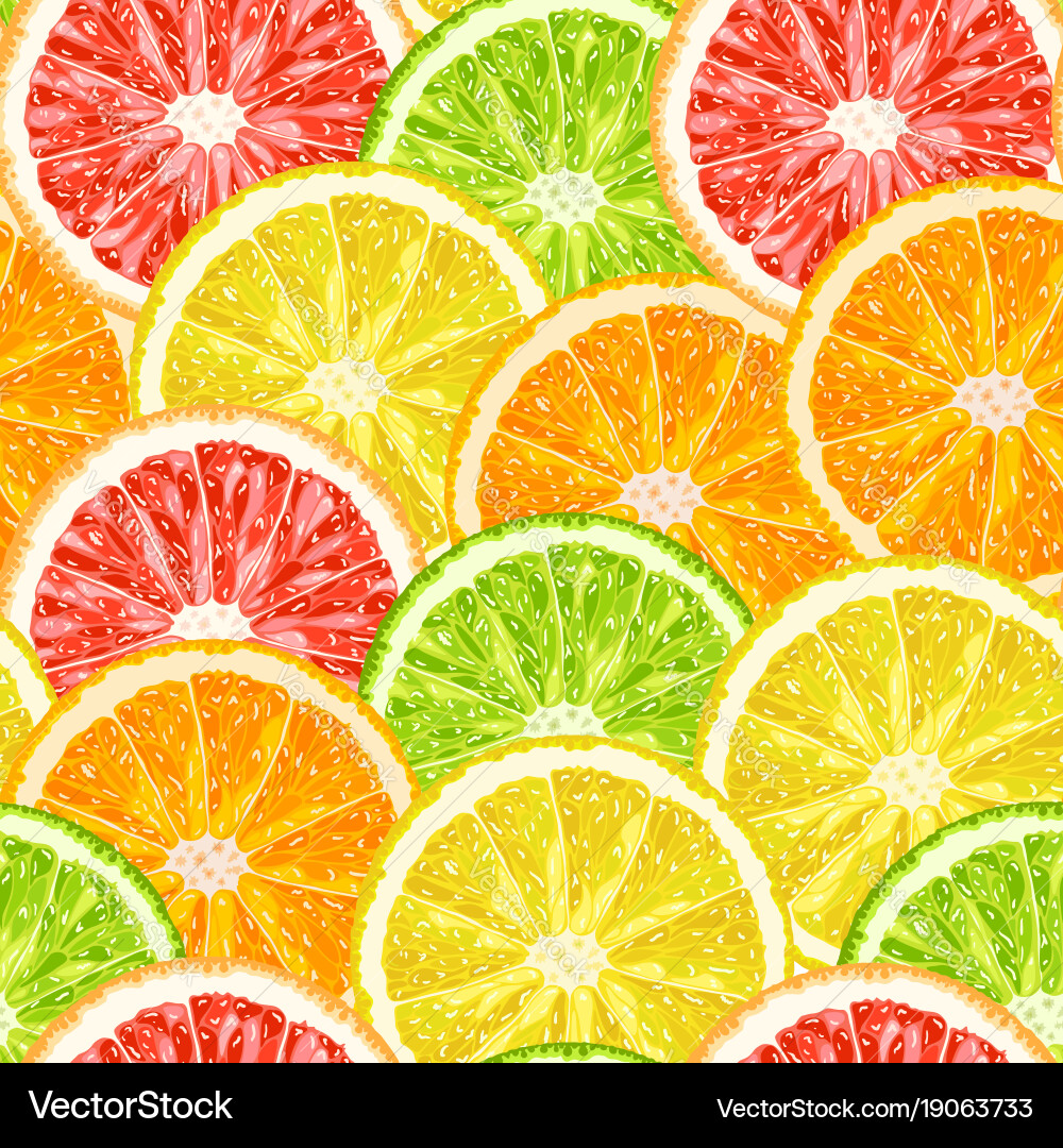 Seamless pattern from citrus slices - lime lemon vector image