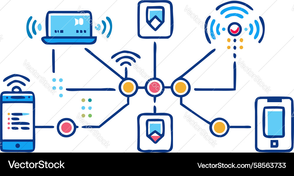 Secure Network Connectivity Vector Image