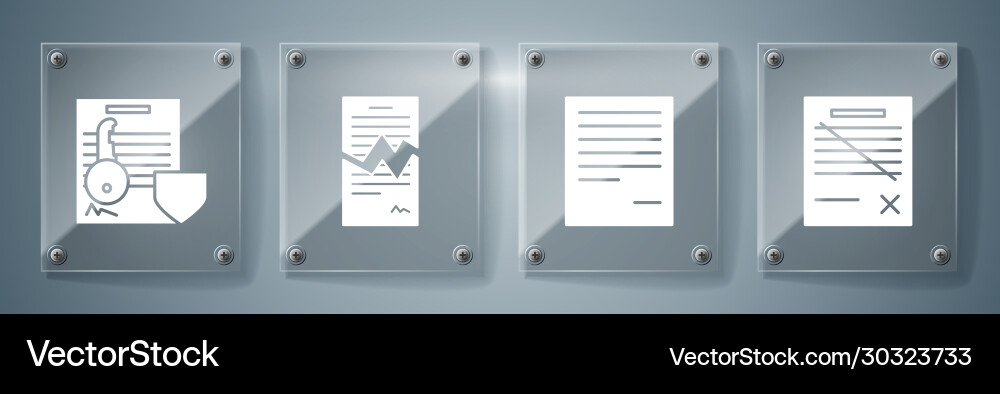 Set delete file document torn contract Set delete file document torn contract vector image
