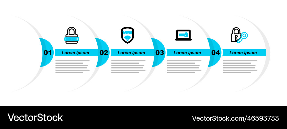 Set line lock and key laptop with password Set line lock and key laptop with password vector image