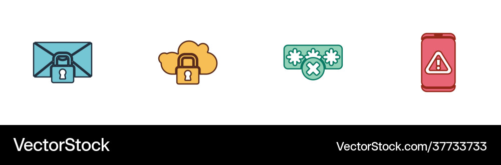 Set mail message lock password cloud computing Set mail message lock password cloud computing vector image