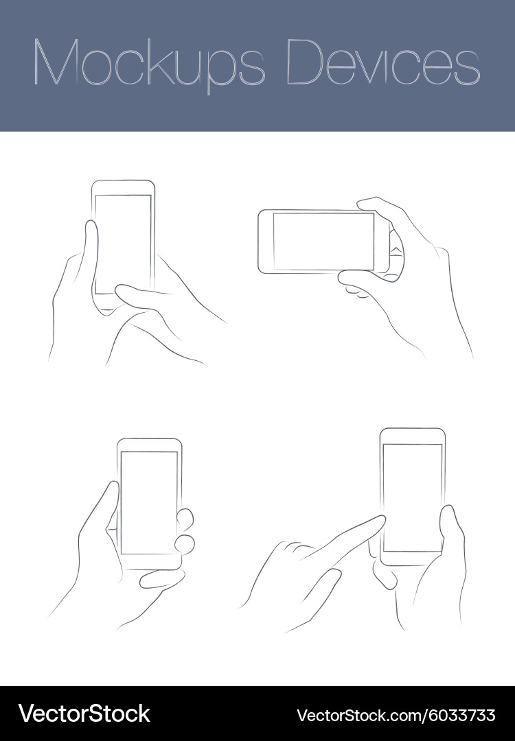 Set of simple mock-ups mobile devices vector image