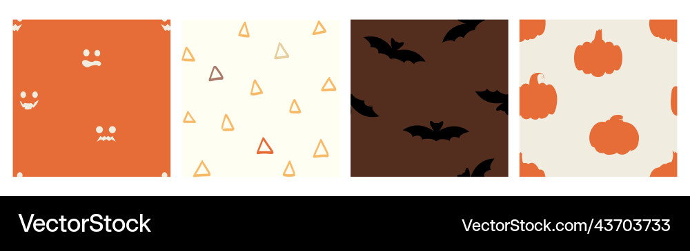 Set of simple seamless patterns with bats Set of simple seamless patterns with bats vector image