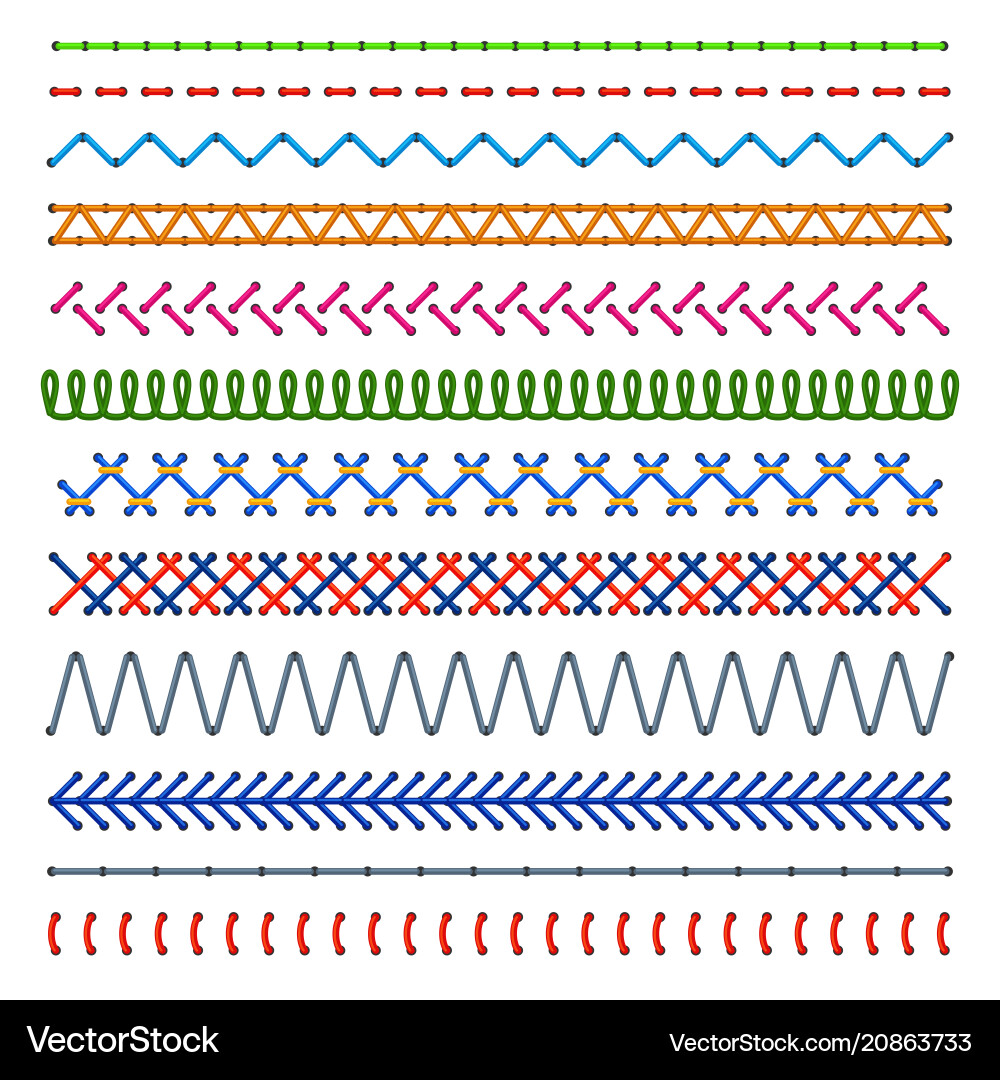 Stitched Seamless Pattern - Sewing Details vector image